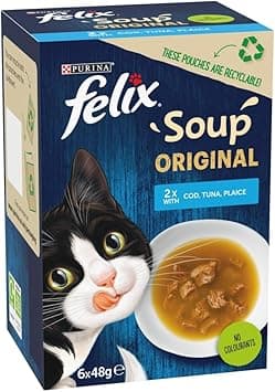 Purina Felix SOUP Orignal 2x with Cod, Tuna and Plaice, 48 gm, Pack of 6 - Amazon.ae Price Tracker