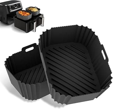 2PCS Air Fryer Liners, Rectangular Airfryer Silicone Pot Baking Tray for Ninja DZ201/DZ401 DZ550 8-10 QT, Reusable Thickened and Raised Non-Stick Airfryer Basket Baking on Amazon.ae - Price Tracker
