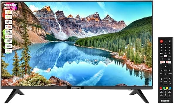Geepas 32-Inch HD Smart LED TV, Android 14.0, Wi-Fi, HDMI, USB, Headphone Jack, Remote Control, GLED3202SCHD, Black on Amazon.ae - Price Tracker