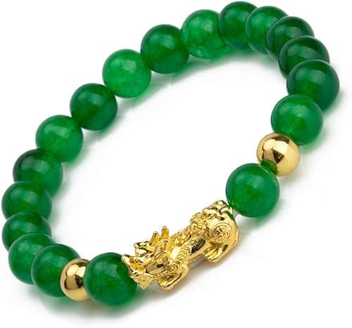 ZenBless Fengshui Porsperity Jade Bracelet Lucky Charm Feng Shui Black Obsidian Wealth Bracelet Gift for Men Women with Gold Plated Pi Xiu Pi Yao Attract Wealth Good Luck(Green) on Amazon.ae - Price Tracker
