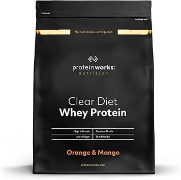 Protein Works - Clear Diet Whey Protein Isolate | Refreshing High Protein Shake | Zero Sugar & Fat | 82 Calories Per Shake | 20 Servings | Orange & Mango | 500g على Amazon.ae - متتبع الأسعار