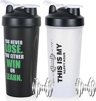 Shaker Bottle for Protein Shake 600ml Cup BPA-Free Leak Proof for Gym Sport 2 Pack على Amazon.ae - متتبع الأسعار