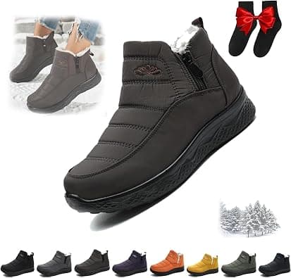Winter Boots for Women Wide Width,Women's Orthopedic Warm Snow Boots,Waterproof Non-Slip Comfortable Fur Lined Outdoor Anti Slip Shoes with Side Zipper on Amazon.ae - Price Tracker