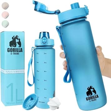 Water Bottle 1L with Time Marker - BPA Free & Leak Proof Protein Shaker Bottle Gym - Ideal for Office, School & Hiking - Amazon.ae Price Tracker