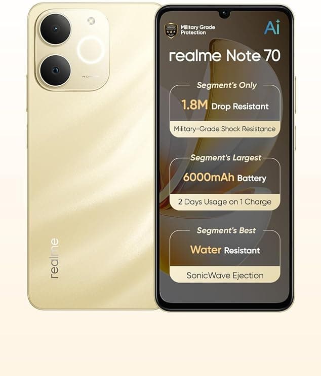 realme Note 70 Dual SIM Beach Gold 4GB RAM 128GB 4G - Middle East Version on Amazon.ae - Price Tracker