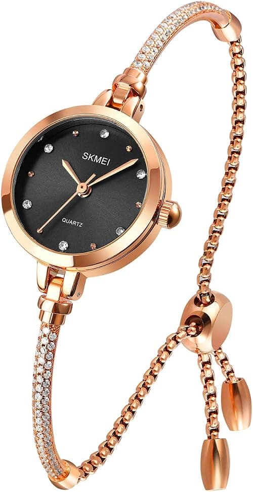 SKMEI Women Watches Bracelet Diamond Ladies Female Small Rose Gold Fashion Luxury Thin Waterproof Analog Quartz Casual Girls Wife Gifts Silver Wrist Watch on Amazon.ae - Price Tracker