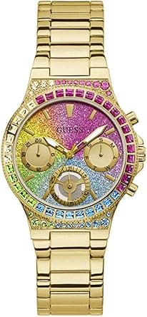 GUESS Women's Quartz Watch with Stainless Steel Strap, Gold, 20 (Model: GW0258L1) on Amazon.ae - Price Tracker