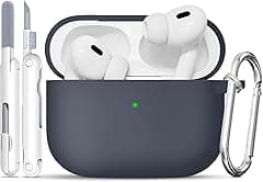 Case for AirPods Pro 2/1st Gen with Cleaner Kit, Silicone Protection Case for Apple Airpods Pro 2019 (2023 USB-C/Lightning Cable) with Keychain [Support Wireless Charging] Premium Grey - Amazon.ae Price Tracker