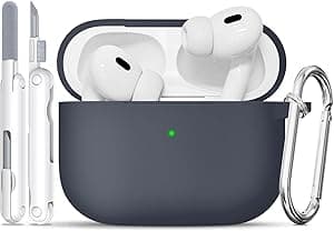 Case for AirPods Pro 2/1st Gen with Cleaner Kit, Silicone Protection Case for Apple Airpods Pro 2019 (2023 USB-C/Lightning Cable) with Keychain [Support Wireless Charging] Premium Grey - Amazon.ae Price Tracker