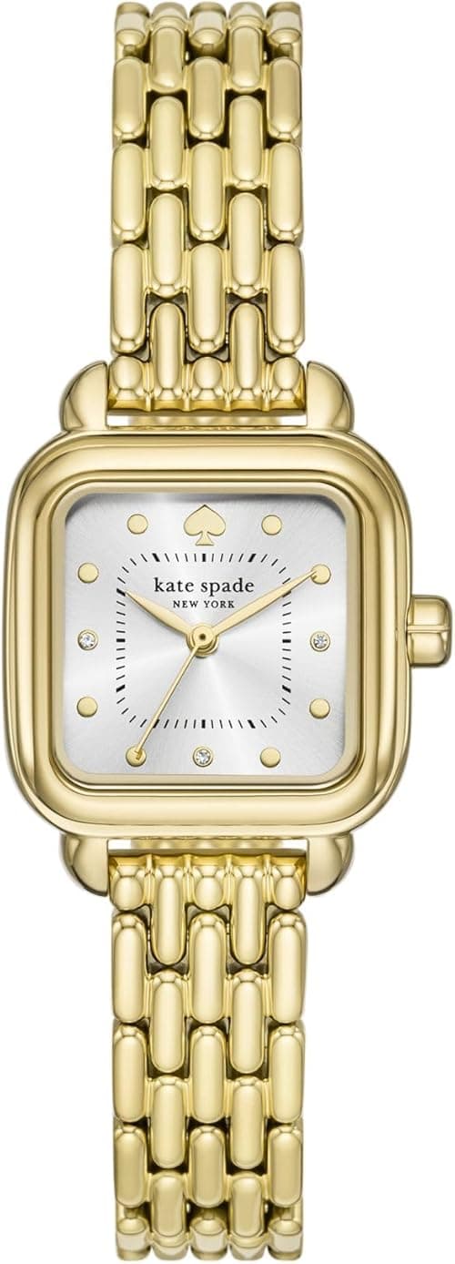 kate spade new york Women's Gracie Square Three-Hand Gold-Tone Stainless Steel Watch (Model: KSW1863), Gold on Amazon.ae - Price Tracker