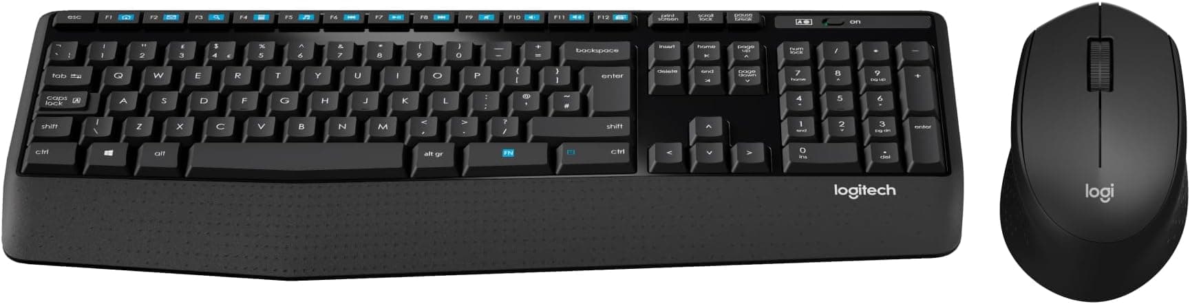 Logitech MK345 Wireless Keyboard and Mouse Combo, Full-Sized Keyboard with Palm Rest, Right-Handed Mouse, 2.4 GHz Wireless USB Receiver, Compatible with PC, laptop, Arabic Layout - Black on Amazon.ae - Price Tracker