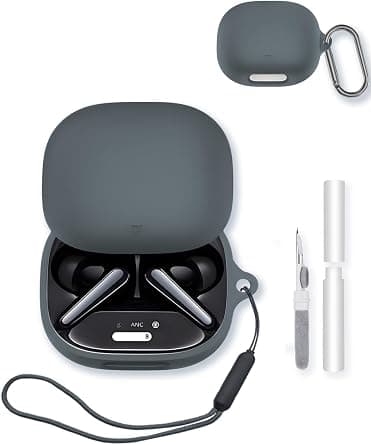 Case for Soundcore Liberty 4 Pro by Anker Noise Cancelling Wireless Earbuds,Soft Protective,Shockproof, BOVUGAC Silicone Case Cover with Keychain & Cleaning Kit & Lanyard-Grey على Amazon.ae - متتبع الأسعار
