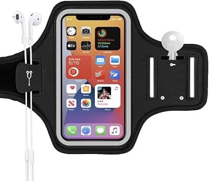 AMERTEER Cell Phone Armband Case, Water Resistant Running Phone Holder, Arm Phone Holder for Running with AirPods Holder for iPhone XR, 11, 12, 13, 13 Pro, 14, up to 6.8-inch Phone-Black - Amazon.ae Price Tracker