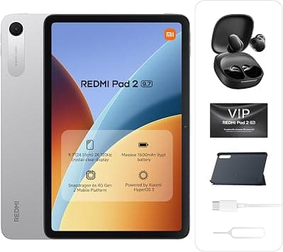 REDMI Pad 2 9.7 with cover Silver 4GB+128GB + REDMI Buds 6 Play, 9.7" 2k 129Hz crystal-clear display, Massive 7600mAh (typ) battery, Snapdragon® 6s 4G Gen 2 – UAE Type Approved على Amazon.ae - متتبع الأسعار