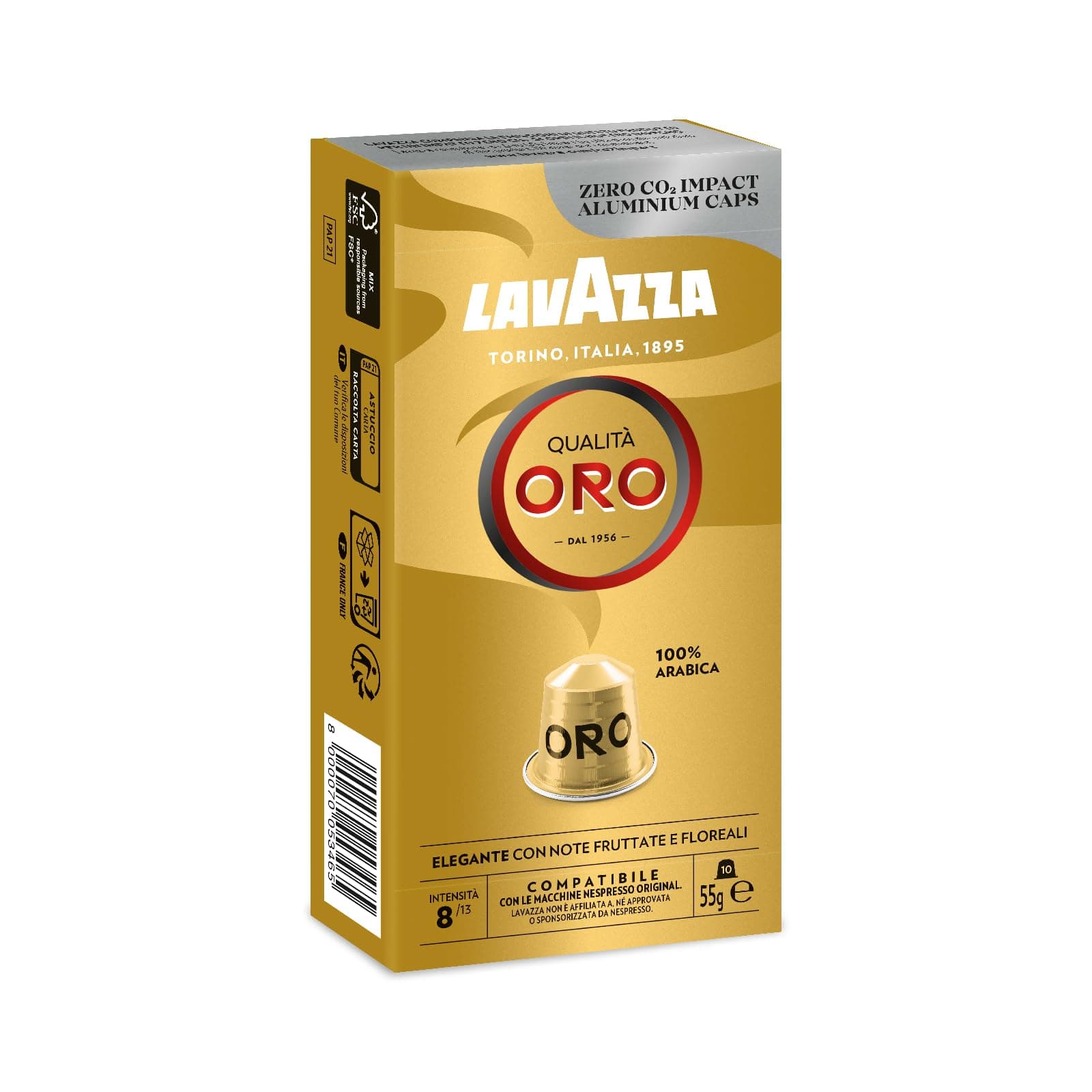 Lavazza Qualità Oro Coffee, 100% Arabica, Nespresso Original Compatible Aluminum capsules, Pack of 10 capsules on Amazon.ae - Price Tracker