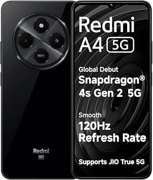 Redmi A4 5G (Starry Black, 4GB RAM, 128GB Storage) | Global Debut SD 4s Gen 2 | Segment Largest 6.88in 120Hz | 50MP Dual Camera | 18W Fast Charging on Amazon.ae - Price Tracker