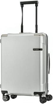 Samsonite Evoa Suitcase Cabin Size 55 cm / 20 inch, 4 Spinner Wheels, Polycarbonate, Brushed Silver|Aero-Trac Suspension Wheels|TSA Lock|Divider Pad|Anti-Theft Zipper - 10 Years International Warranty on Amazon.ae - Price Tracker