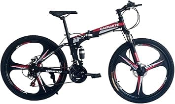 Folding Bike Shard 26 Inch, 21 Speed, Double Suspension, Alloy Wheel – Mountain Bike color : Black/red on Amazon.ae - Price Tracker