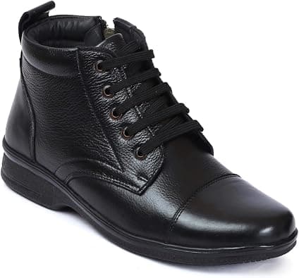Zoom Shoes High Ankle Genuine Leather Shoes For Men ZA-1165 | Anti-slip Hiking Boots With Cushioned Insole on Amazon.ae - Price Tracker