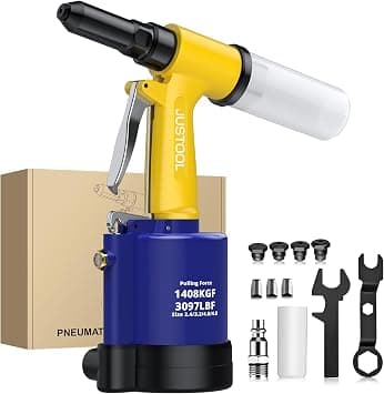 JUSTOOL Heavy Duty Pneumatic Rivet Gun 3097lbs Air Rivet Gun Set-3/32", 1/8", 5/32", 3/16" Air Riveter with NPT 1/4 inch Air Hydraulic Riveter for Automotive Construction Maintenance Industries & DIY on Amazon.ae - Price Tracker