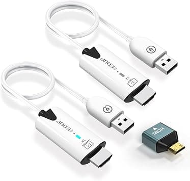 EDUP Wireless HDMI Transmitter and Receiver, 1080P Wireless HDMI Extender 165FT Range, Plug&Play, Video Audio Projection for Desktop, PC, TV Box, PS4/5 to TV/Projector/Monitor-White | Plug & Play, 165FT /50M Long Range Wireless HDMI Extender Low-Latency for Video/Audio to Monitor from PC/Projector/TV Box على Amazon.ae - متتبع الأسعار