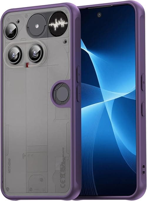 PanXCase Case for Nothing Phone (3), Matte Transparent Shockproof Military Grade Protection (Purple) on Amazon.ae - Price Tracker