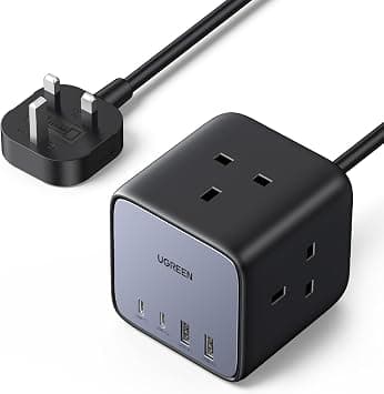 UGREEN Multiple Power Strip,Nexode 65W GaN USB C Charger, Extension Cord with 3 AC Outlets, 7-in-1 Charger Station with 4 USB Ports(2A2C) Fast Charging for Samsung S26 Ultra/S26,iPhone 12-17 on Amazon.ae - Price Tracker
