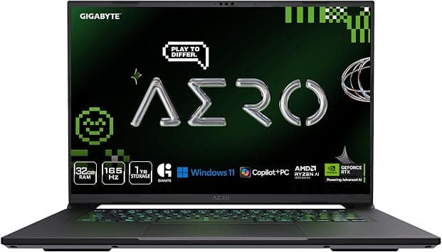 GIGABYTE AERO X16, Copilot+ PC - 165Hz 2560x1600 WQXGA - Manufactured by NVIDIA GeForce RTX 5070 - AMD Ryzen AI 9 HX 370-1TB SSD with 32GB DDR5 RAM - Windows 11 Home - Space Gray - 2WHA3USC64AH on Amazon.ae - Price Tracker