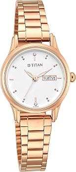 ساعة يد بعرض أنالوج ومينا فضي للنساء - 2656WM01/NP2656WM01 من تايتن - متتبع أسعار Amazon.sa