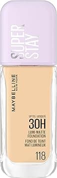 Maybelline New York, Super Stay Lumi-Matte Liquid Foundation, 30hr Longwear formula, Light as Air, Waterproof, Sweatproof, Luminous Matte Finish - 118 on Amazon.ae - Price Tracker