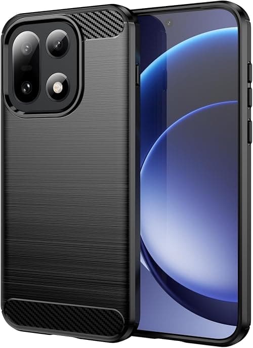 Case for OnePlus 15, Military-Grade Shockproof Carbon Fiber Texture Cover, Slim Flexible TPU Bumper, Anti-Scratch Protective Shell - Black on Amazon.ae - Price Tracker