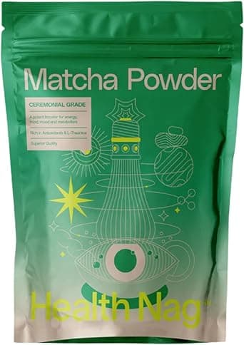 health nag Matcha Tea Powder Ceremonial Grade - 100g, A Potent Booster for Mind Power, Mood, Energy and Metabolism on Amazon.ae - Price Tracker