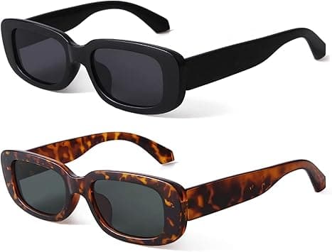 KUGUAOK Retro Rectangle Sunglasses Women and Men Vintage Small Square Sun Glasses UV Protection Glasse on Amazon - Best Deal Finder