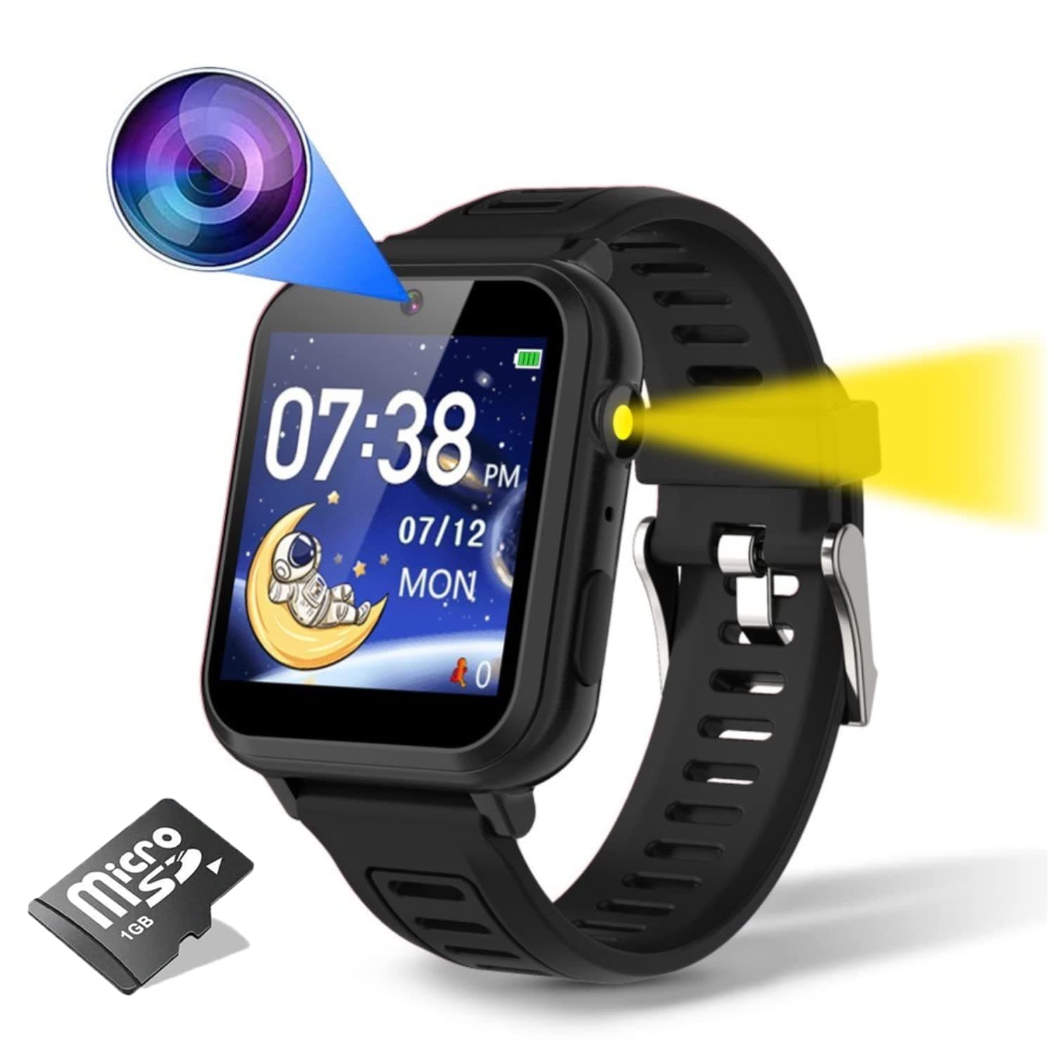 Smart Watch for Kids - Kids Smart Watch Boys with 16 Games | Camera | Music | Alarm | Pedometer | Calculator | Torch | Photos & Video | Calendar | Recorder for 4-12 Years Kids Birthday Gifts (Black) on Amazon.ae - Price Tracker