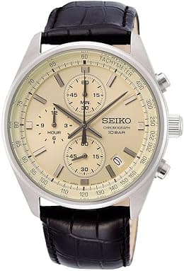 Seiko Herren-Uhr Quarz Edelstahl mit Lederband - Best Deal Finder