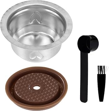 XIHIRCD Reusable Capsules for Nespresso Vertuo Machine, Stainless Steel 80ml Refillable Coffee Capsule Set with Silicone Lid Spoon and Brush Coffee Accessories for Nespresso on Amazon.ae - Price Tracker