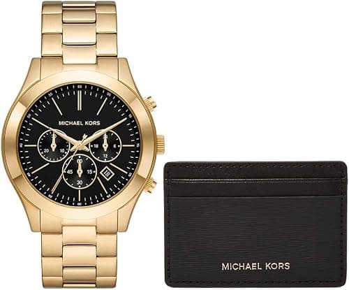 Michael Kors Runway Men's Watch Quartz Movement/Chrono 44mm Case with Steel Strap MK1076SET on Amazon - Best Deal Finder