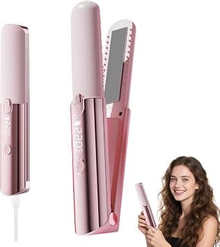 3-in-1 Cordless Hair Straightener Curler & Wand, 5000mAh Long-Lasting Battery with 7 Temperature Settings, USB Rechargeable Portable Flat Iron for Travel, 220°C Max Heat on Amazon - Best Deal Finder