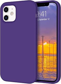 DOMAVER iPhone 12 Case, iPhone 12 Pro Case Smooth Liquid Silicone Soft Gel Rubber Microfiber Lining Cushion Protective Cover for iPhone 12/12 Pro- Dark Purple on Amazon.ae - Price Tracker