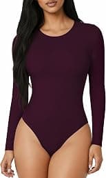 MANGOPOP Women's One Shoulder Off Sleeveless/Long Sleeve Tank Top Bodysuit Jumpsuits - Best Deal Finder