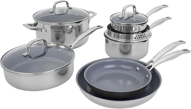 HENCKELS Clad H3 Cookware Set, 10-pc, Stainless Steel على Amazon.ae - متتبع الأسعار