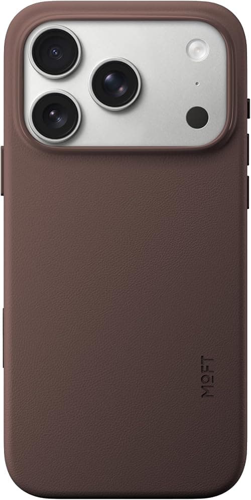 MOFT MOVAS Snap Magnetic Case for iPhone 17 Pro, Compatible with MagSafe [Vegan Leather Ultra Slim & Stain Resistant] Case for iPhone 17 Pro Case - Camera Protection, Brownie on Amazon.ae - Price Tracker