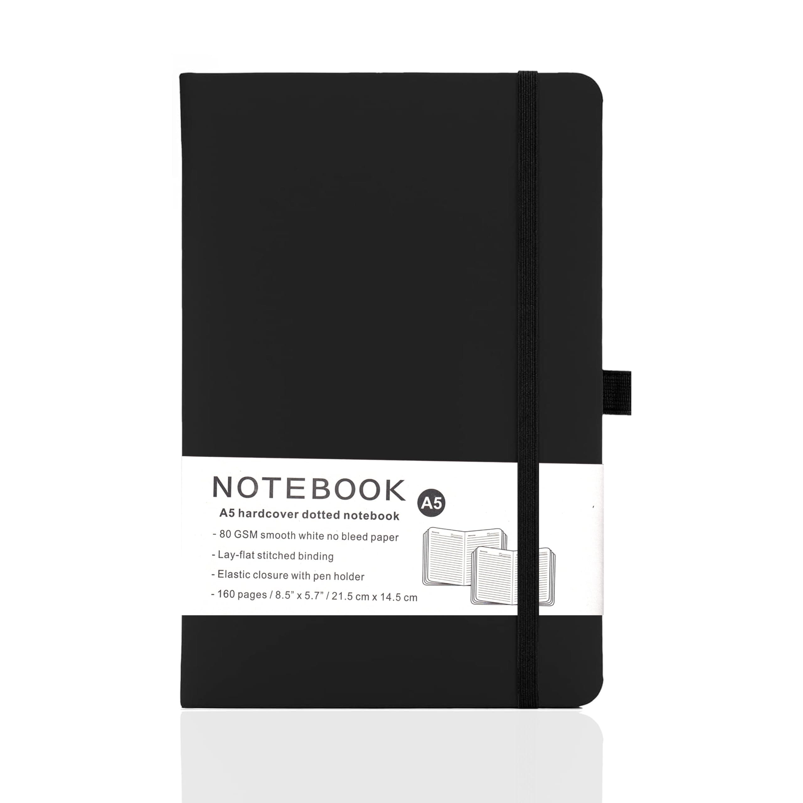 Yanek A5 Lined Notebook - Hardcover, 160 Pages, Writing Pad for Notes, Journals, Sketches, School, Office, and Personal Use - Durable, Portable, Pack of 1 (Black) on Amazon.ae - Price Tracker
