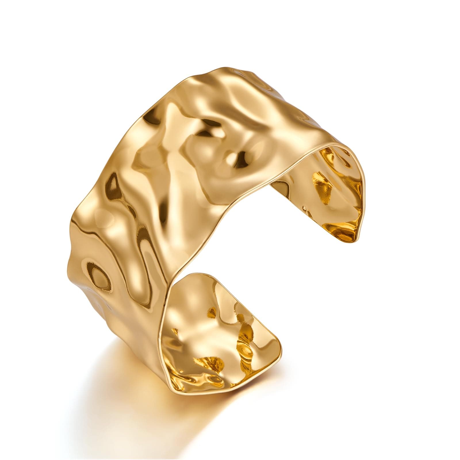 WOWORAMA Hammered Chunky Cuff Bracelets for Women Vintage Boho Wide Bangle Bracelets Irregular Statement Bracelet Thick Gold Silver Bracelet on Amazon.ae - Price Tracker