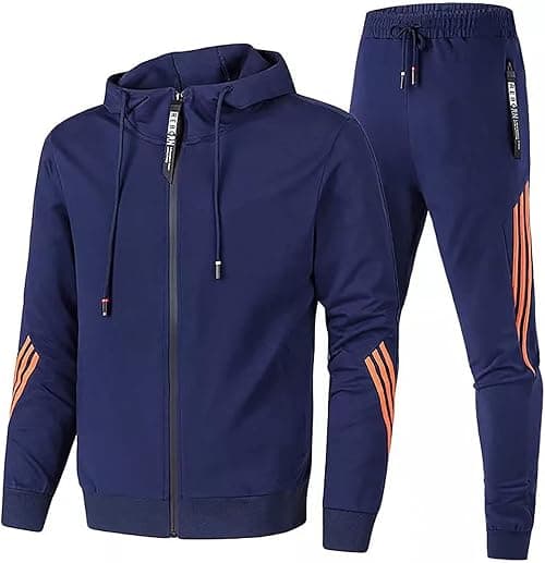 Mens Full Zipper Hoodie and Sweatpants Set Casual 2 Pieces Tracksuits Fashion Running Sweat Suits on Amazon.ae - Price Tracker
