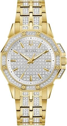 Bulova Women's Analogue Quartz Watch with Stainless Steel Strap 98L302 على Amazon.ae - متتبع الأسعار