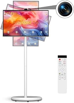 27" Portable Smart TV with Android 15, 1080P Movable Touch Screen Monitor, EDLA-Certified, 6GB +128GB, 27,000mAh Battery, Rotatable Screen & Adjustable Height, Wireless Casting, Voice Remote Control - متتبع أسعار Amazon.sa
