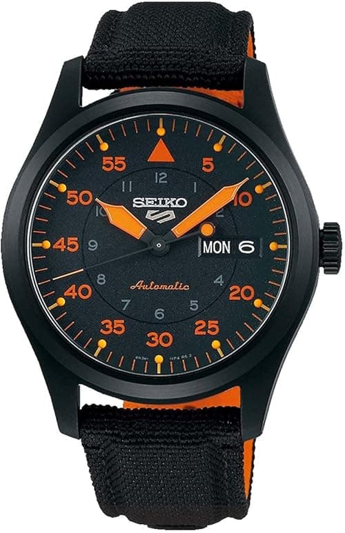 Seiko SRPH33 Men's Watch, 41-Hour Power Reserve, Stainless Steel Case, Black Nylon Strap, Blue and Orange Dial, Day/Date Display, 100m Water Resistant on Amazon.ae - Price Tracker