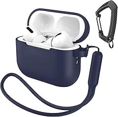Compatible with AirPods Pro 3 Case with Keychain/Hand Strap, Pro 3rd Generation[2025] Silicone Protective Shockproof Headphone Cover Support Wireless Charging-Midnight Blue - Amazon.ae Price Tracker