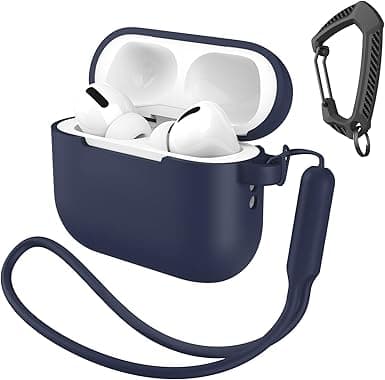 Compatible with AirPods Pro 3 Case with Keychain/Hand Strap, Pro 3rd Generation[2025] Silicone Protective Shockproof Headphone Cover Support Wireless Charging-Midnight Blue on Amazon.ae - Price Tracker